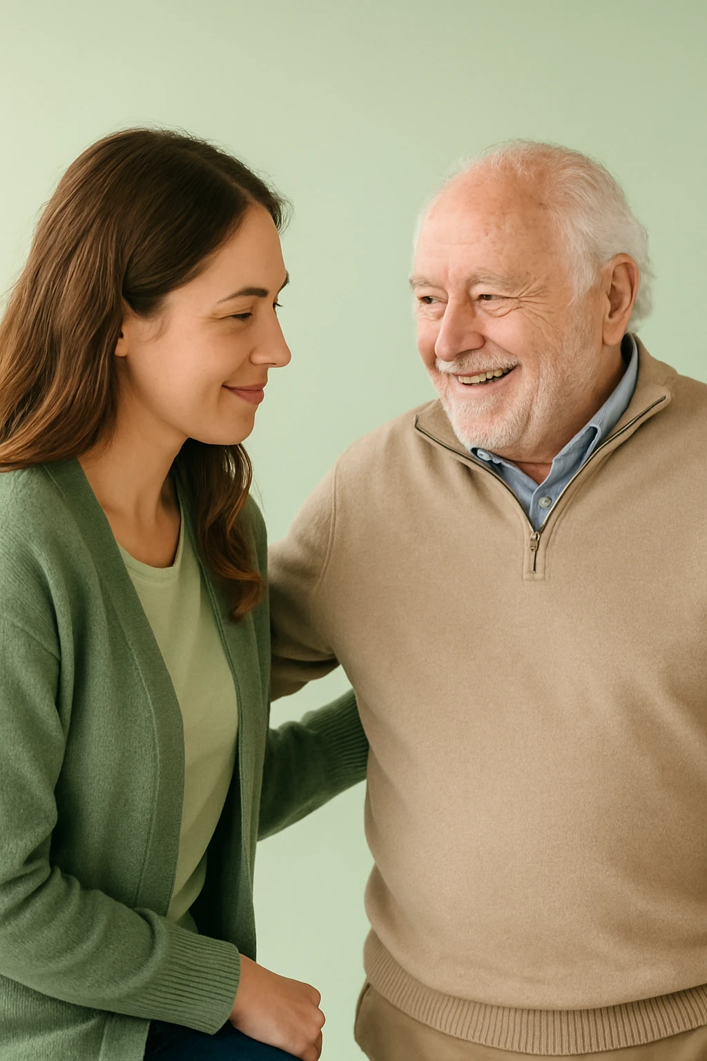 Persona mayor recibiendo asistencia a domicilio